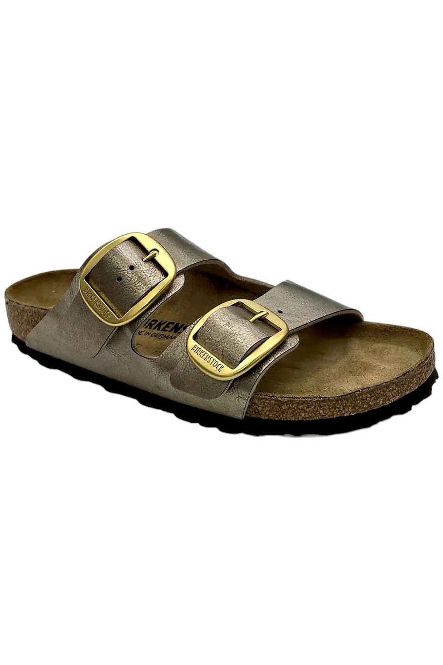 Birkenstock Women's Arizona Big Buckle Shine Sandals Graceful Taupe - Medium